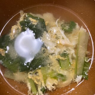 小松菜と卵の味噌汁